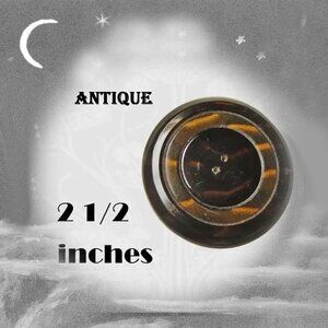 Antique Button, Extra Large Celluloid Button with Gold Aventurine